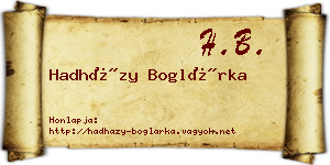 Hadházy Boglárka névjegykártya